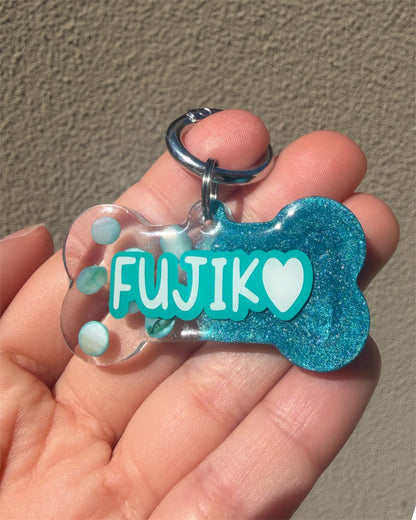 Half clear half colored tags