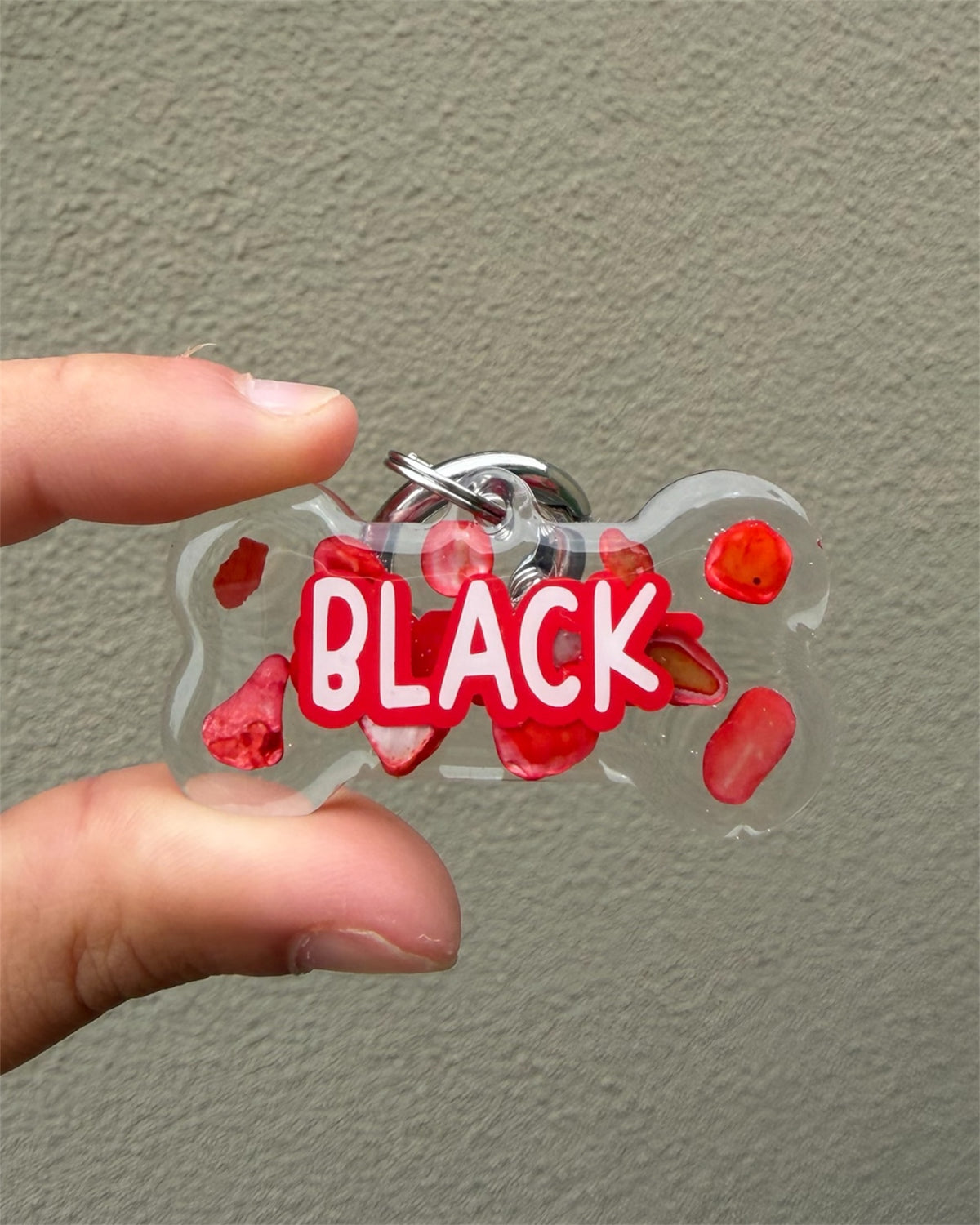 Clear tags/ glitter tags with objects