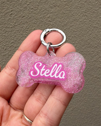 Clear tags/ glitter tags with objects
